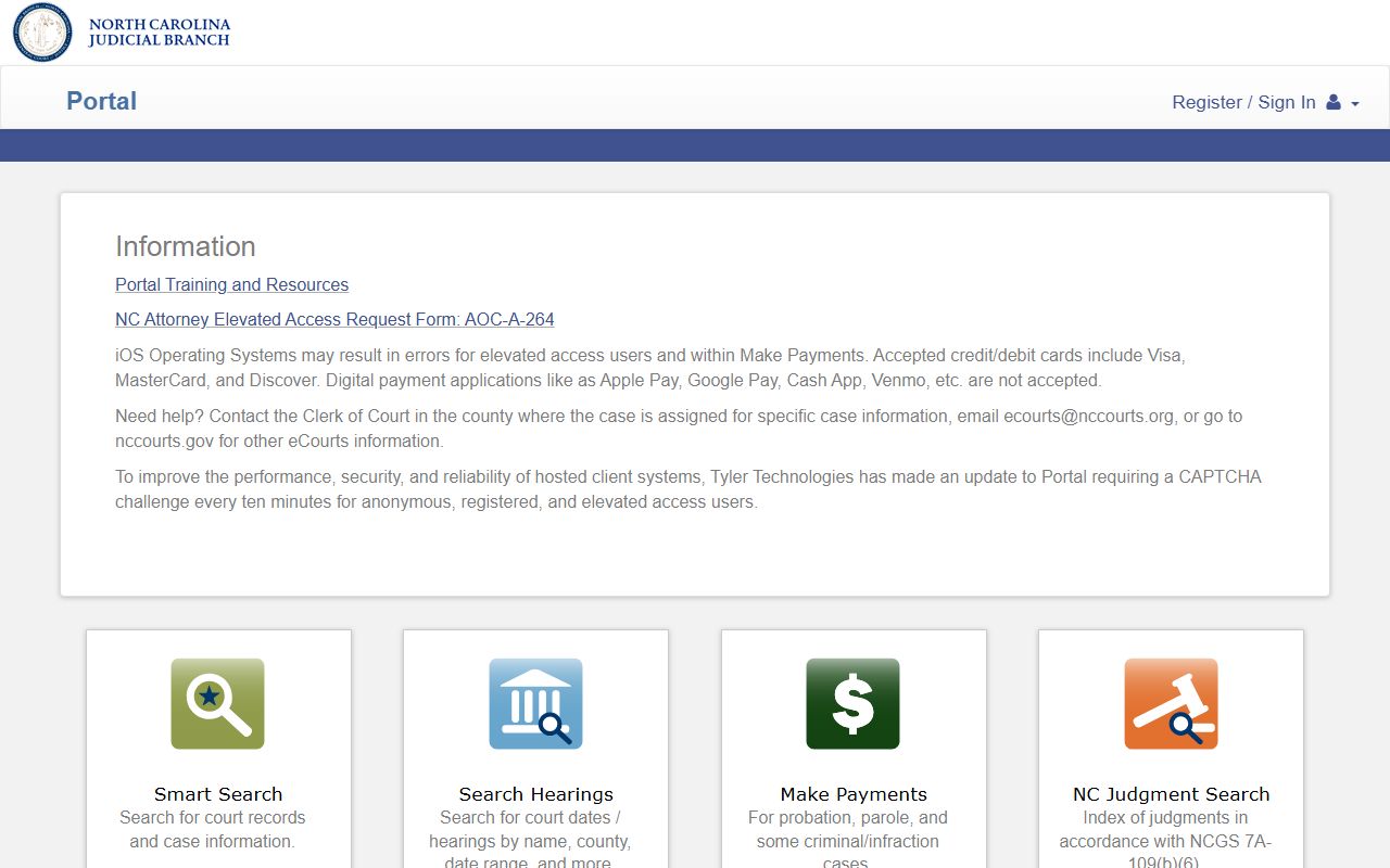 Currituck County court records after arrest in the NC eCourts Portal